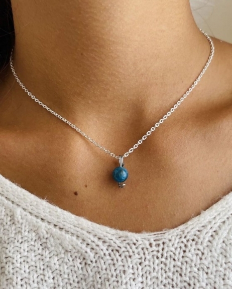 Collier uniperle Apatite