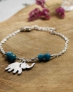 Bracelet pendentif Eléphant et pierre Apatite
