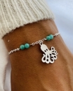 Bracelet pendentif Poulpe et pierre Amazonite