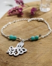 Bracelet pendentif Poulpe et pierre Amazonite