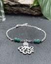 Bracelet pendentif Poulpe et pierre Amazonite