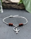 Armband Katze mit Roter Jaspis