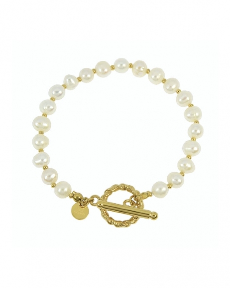 Bracelet acier et perles d'eau douce Hamlet