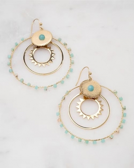 Boucles d'oreilles Jasminaé - Amazonite