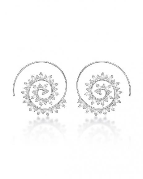 Boucles d'oreilles spirales en argent